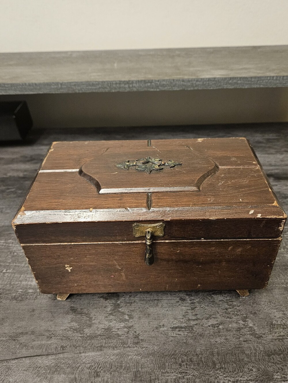 Vintage Carved Wooden Keepsake Box